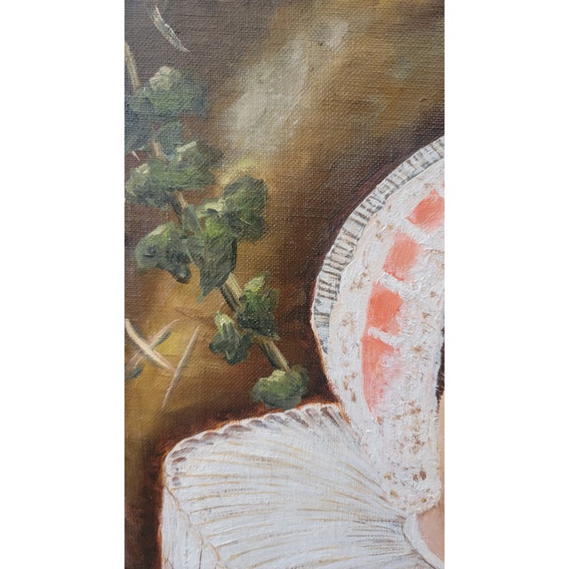 Figurative Oil Painting on Board Female Beautiful Unsigned Work of Art Masterpiece For Sale - Image 3 of 6