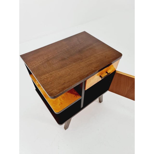 Mid-Century German Beech and Walnut Nightstand from WK Möbel, 1960s For Sale - Image 9 of 10
