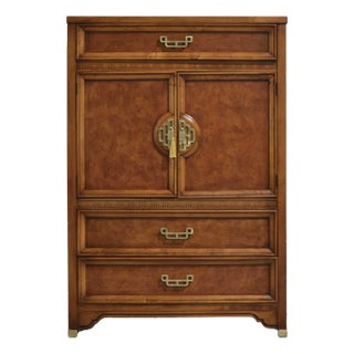 Mid 20th Century Chinoiserie Burlwood Highboy Mandarin Collection by Henry Link For Sale