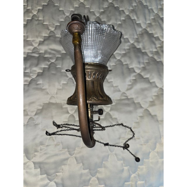 Late 19th Century Antique Gas Wall Lamp For Sale - Image 5 of 7