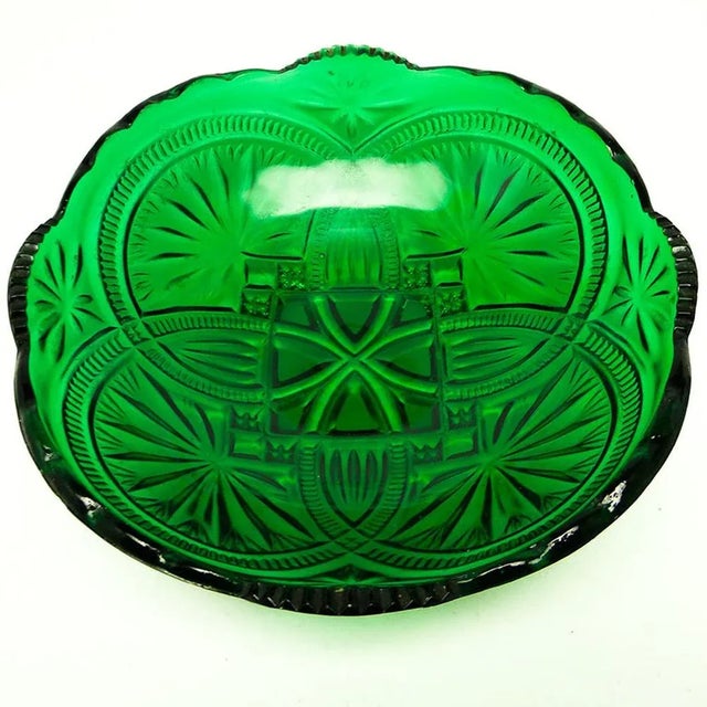 Glass Art Nouveau Polish Bowl by Ząbkowice Glassworks, 1920s For Sale - Image 7 of 8