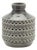 Goemetric Terra Cotta Vase withBlack Finish 7"H For Sale