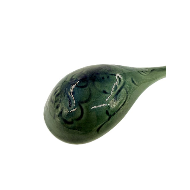 Ceramic Set of 3 Asian Ceramic Serving Spoons Hand Painted With Floral & Fish Motifs For Sale - Image 7 of 17