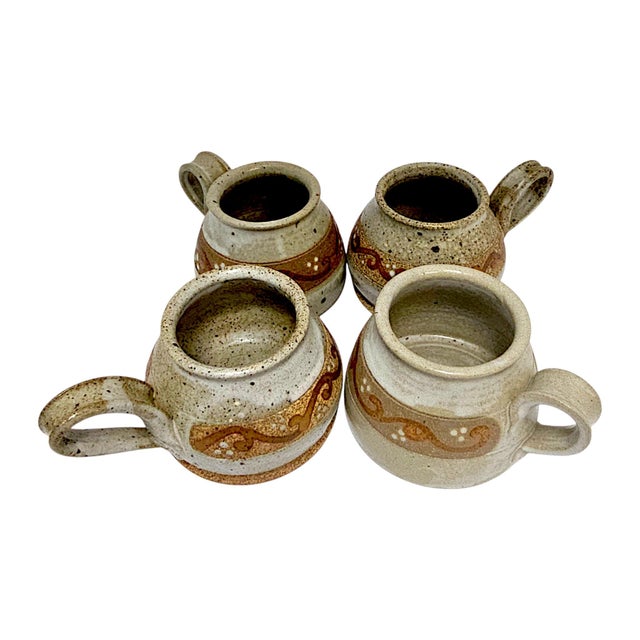 Gray Late 20th Century Joy Imai California Studio Pottery Stoneware Mugs, Set of 8 For Sale - Image 8 of 12