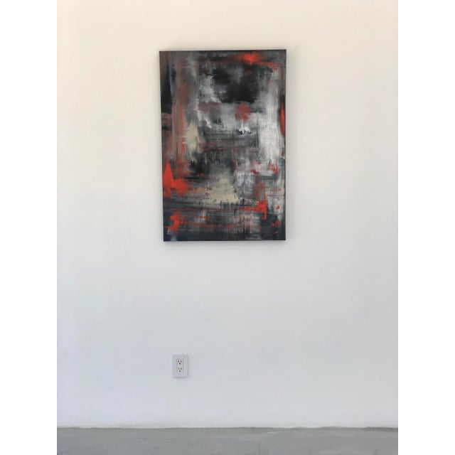 Charcoal "Mysterious Appearance" Contemporary Original Abstract Painting by Nina Weintraub For Sale - Image 8 of 10