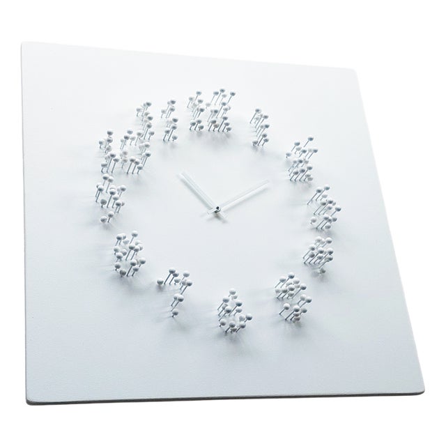 Mocapwhite-White Illusionistic Wall Clock by Jan Paul For Sale