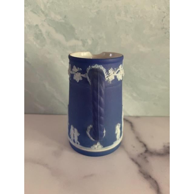 Neoclassical 1930s Wedgwood Jasperware Blue and White NeoClassical Pitcher, England For Sale - Image 3 of 6