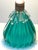 Mid 20th Century Mid 20th Century Archimede Seguso Murano Ribbed Emerald Green Glass Lamp Applied Crystal Collar For Sale - Image 5 of 16