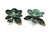 Metal Pair of Vintage Verdigris Brass Floral Sculptures / Candle Holders – Hollywood Regency / Botanical Style For Sale - Image 7 of 10