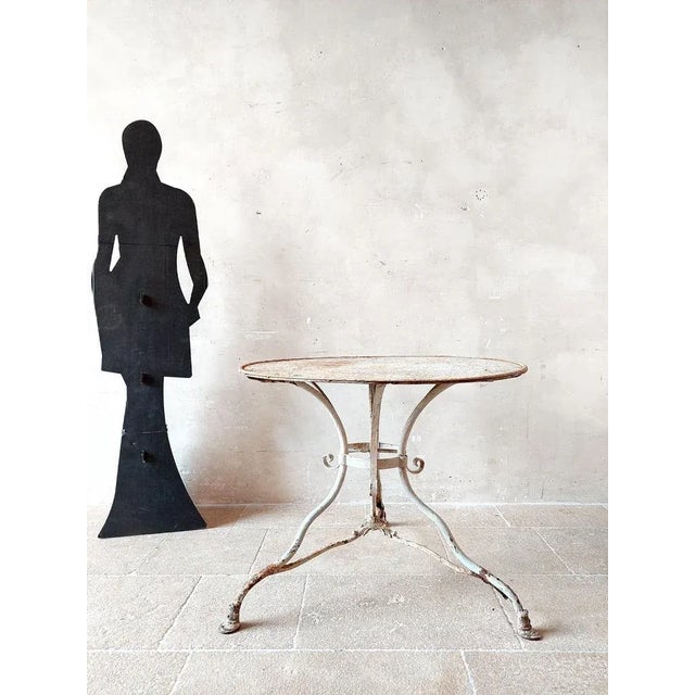 White Antique Wrought Iron Garden Table, 1890s For Sale - Image 8 of 10