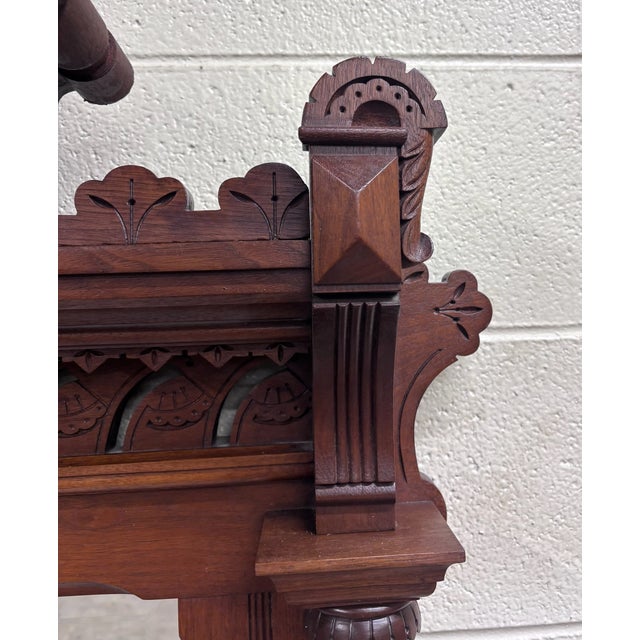 Antique Late 1800s Victorian Eastlake Marble Top Walnut Dresser For Sale - Image 4 of 13