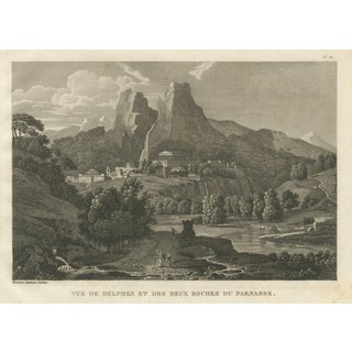 Tardieu, View of Delphi and the Rocks of Mount Parnassus, 1825, Engraving For Sale