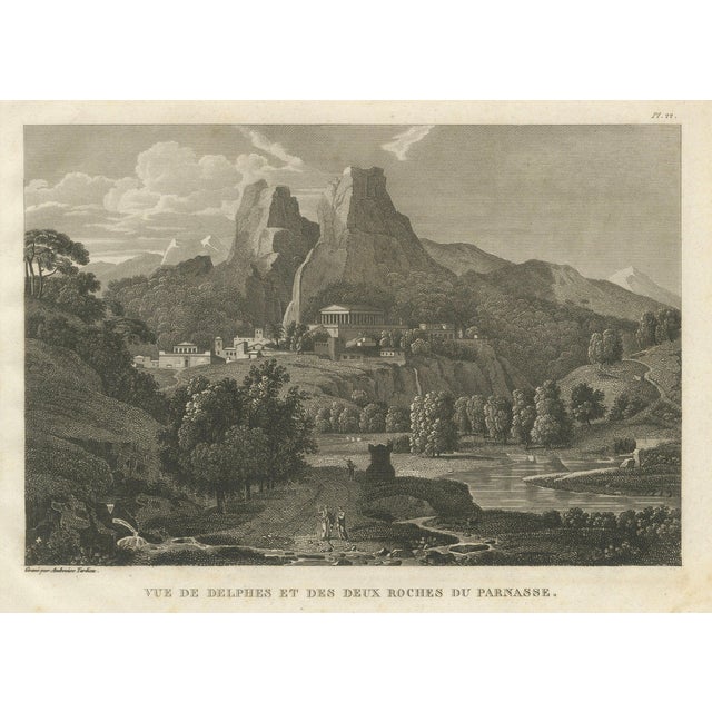 Tardieu, View of Delphi and the Rocks of Mount Parnassus, 1825, Engraving For Sale