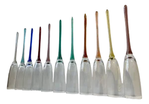 Vintage Bohemian Handblown Champagne Glasses, 1980s, Set of 11