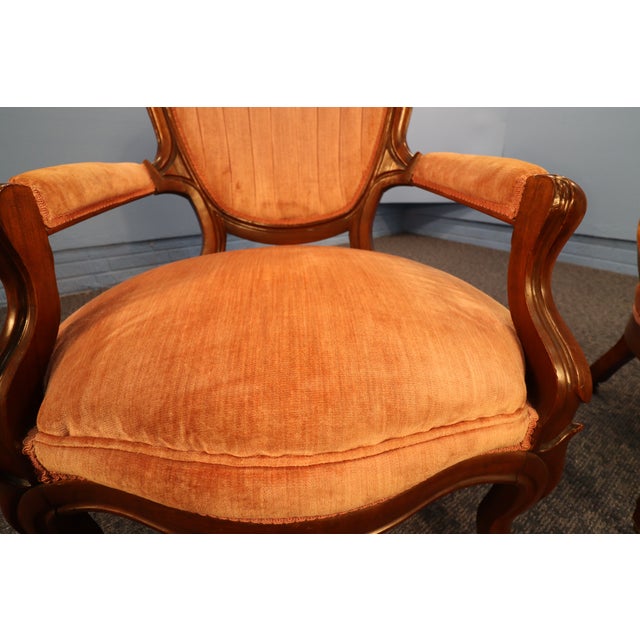 Early 20th Century French Rococo Revival "Gentleman and Lady's" Chairs For Sale - Image 14 of 15