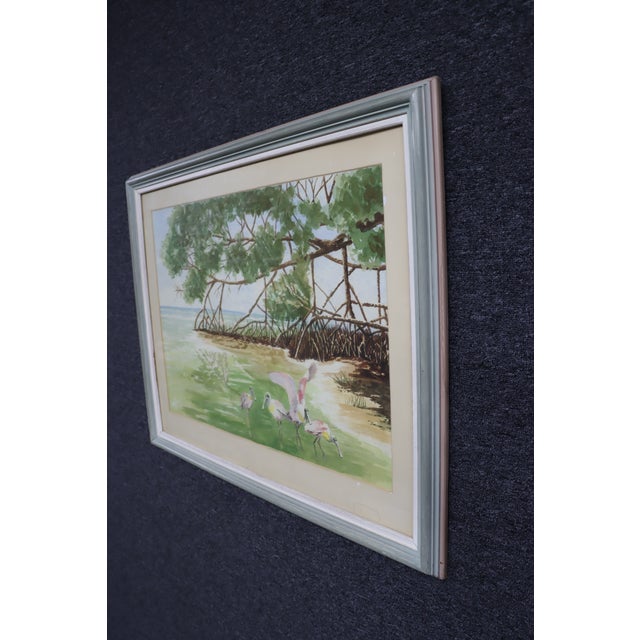 Mid 20th Century Signed Tom Morris Watercolor Wading Birds For Sale - Image 5 of 7