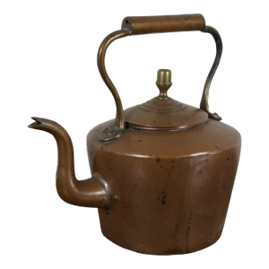 Antique Primitive Copper Gooseneck Bird Spout Water Tea Coffee Pot Kettle