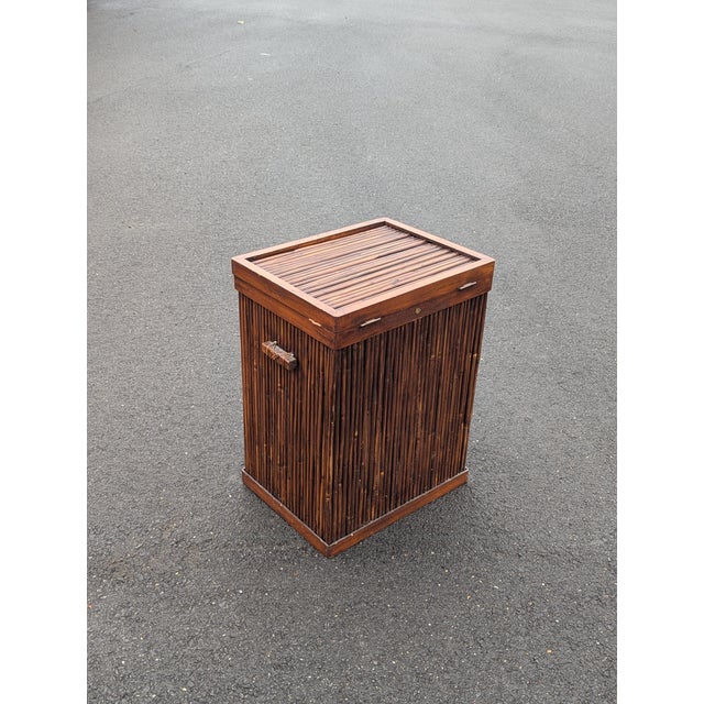 Vintage Bamboo Washing Laundry Basket For Sale - Image 9 of 10