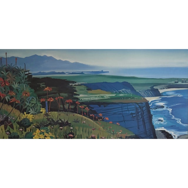 Lovely Hank Pitcher lithograph titled Point Conception, 1986. Beautifully framed - white matting and wood under...