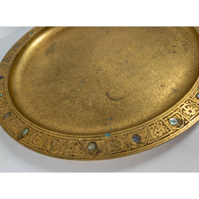 20th Century Tiffany Studios New York City Bronze Dore Charger Plate For Sale - Image 10 of 14