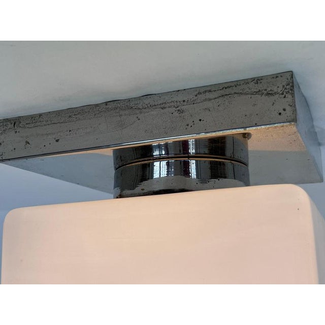 Bauhaus Chrome and Glass Ceiling Lamp, 1930s For Sale - Image 4 of 9