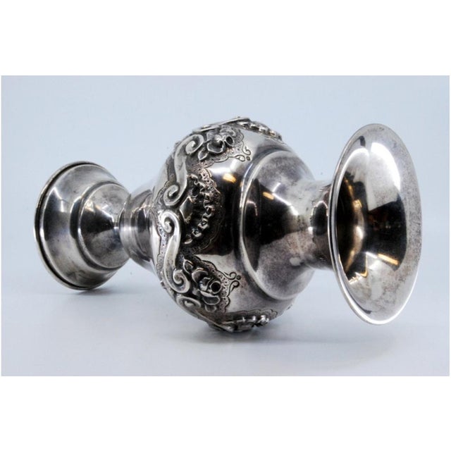 Silver Jug with Round Base and Relief For Sale - Image 4 of 11