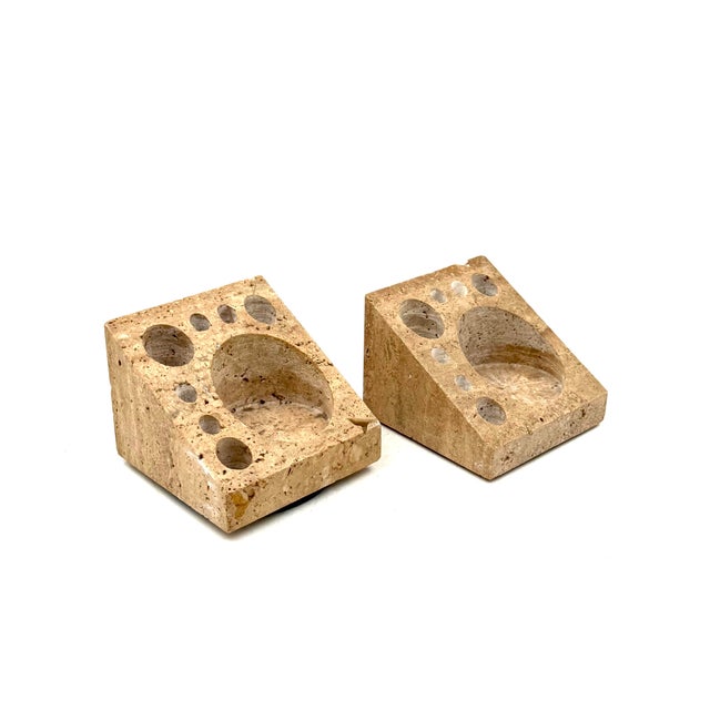 Enzo Mari, Set of 2 Travertine Desk Organizers, Danese Italy 1970s For Sale - Image 9 of 17