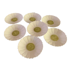 Vintage Gien Floral Daisy Plates, Set of 7, France