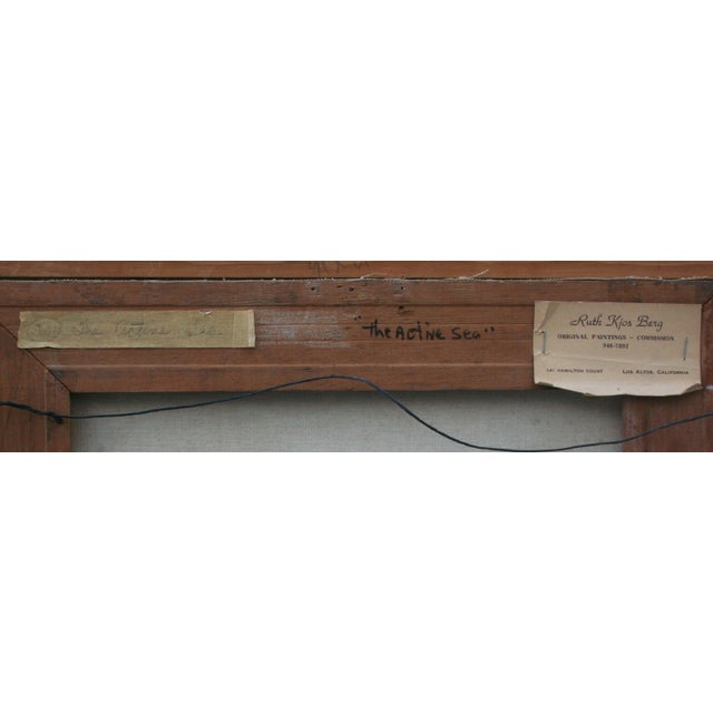 Mid Century "The Active Sea" Pacific Seascape by Ruth Kjos Berg For Sale In Monterey, CA - Image 6 of 6