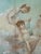 Antique French Louis XV Period Hand Painted Pale Blue Fan in Gilt Frame With Angels and Cherubs For Sale - Image 4 of 13