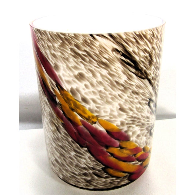 Glass Vintage Art Deco Blown Cased Glass Light Cover For Sale - Image 7 of 13