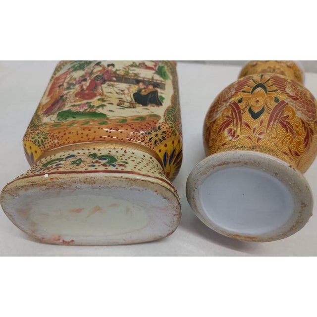 Satsuma Vases, Set of 2 For Sale - Image 5 of 7