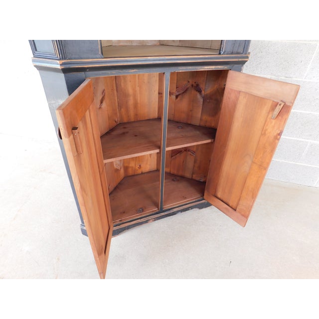 Primitive Shaker Style Paint Distressed Corner Cabinet by Ezra G Tiffin Ohio For Sale In Philadelphia - Image 6 of 12