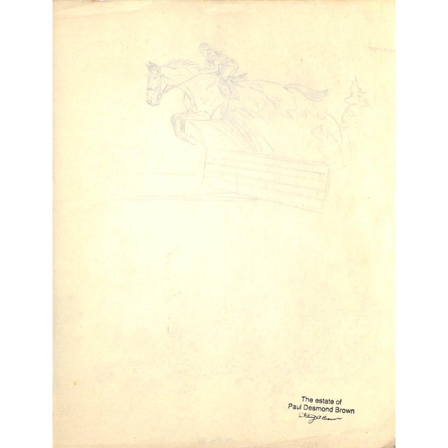 Traditional Original 1944 Pencil Drawing From Hi, Guy! The Cinderella Horse by Paul Brown 7 For Sale - Image 3 of 6