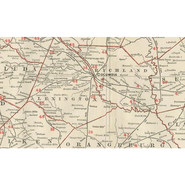19th Century Antique Map of South Carolina The Palmetto State by Ran McNally, 1899 For Sale - Image 5 of 12