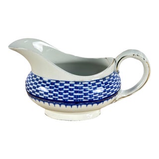 Antique English Royal Cauldon Transferware Gravy Boat For Sale