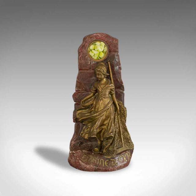 This is an antique decorative statue. A French, plaster example of Art Nouveau dating to the late 19th century, circa...