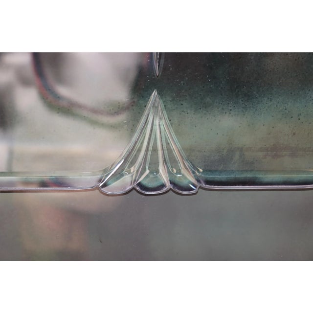 Black Ebonized Black Lacquered Maison Jansen Style Chinoiserie Etched Glass Mirror For Sale - Image 8 of 10