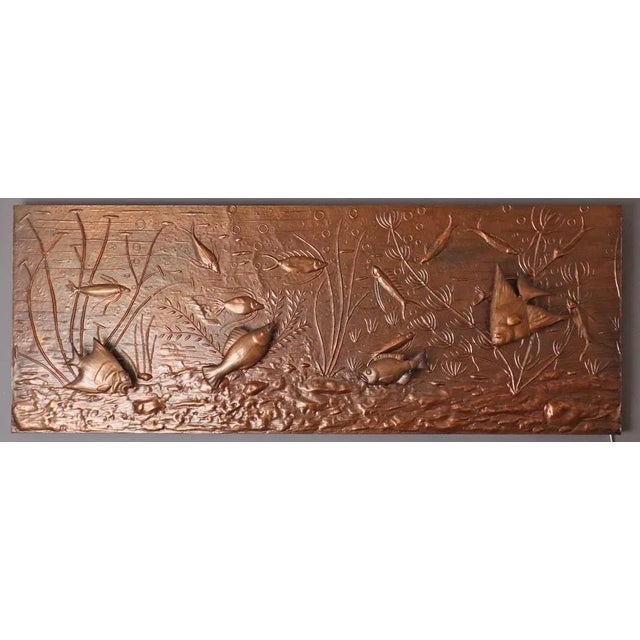 Underwater Illuminated Copper Relief with Fish, 1950s For Sale - Image 12 of 12