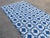 Handmade Cotton Rug, Indigo Blue And White Star Pattern Striped and Cream Fringe - 8'x10' For Sale - Image 9 of 10