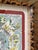 English Vintage Florida Map Tablecloth Custom Framed With Tortoise Rattan and Grasscloth For Sale - Image 3 of 12