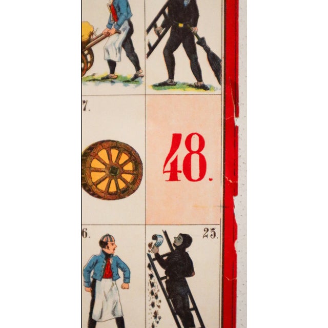 1900s French Board Game Sheet - « Blanc Et Noir » (Chimney Sweep, Numbers) For Sale - Image 4 of 4