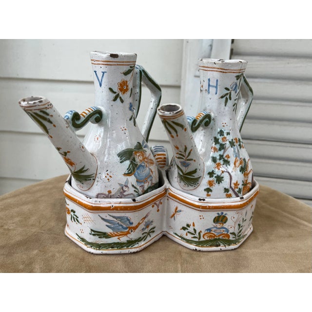 French 18th Century French Faience Vinaigrette Set- 3 Pieces For Sale - Image 3 of 8