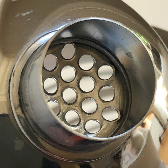 Metal Mid 20th Century Mid-Century Modern Silver-Banded Glass Cocktail Shaker For Sale - Image 7 of 13