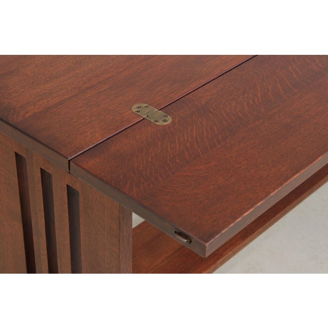 Stickley Mission Oak Flip Top Harvest Console Table For Sale - Image 12 of 18