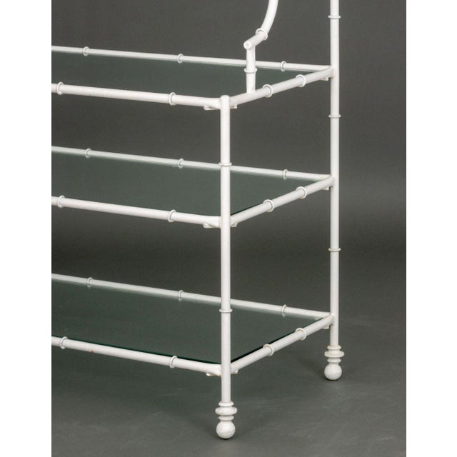 Hollywood Regency White Patinated Metal Etagere For Sale In New York - Image 6 of 10