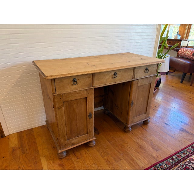 Antique European Pine Desk For Sale In Boston - Image 6 of 12