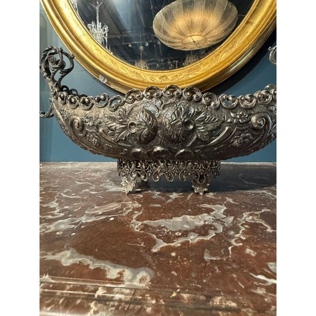 Metal Fine Quality 19th C. Austrian Silver Plate Jardiniere For Sale - Image 7 of 7