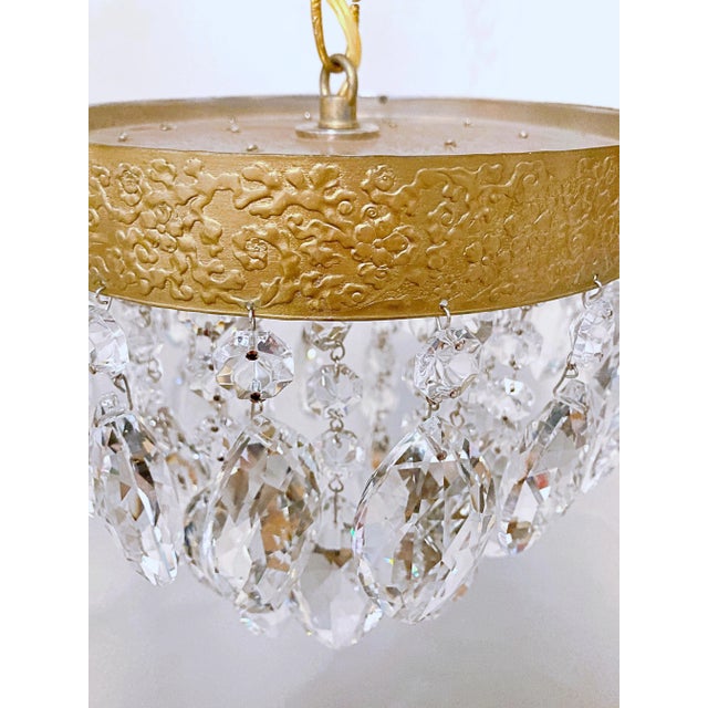 Metal 1960s Italian Brass Rim Layered Chandelier For Sale - Image 7 of 9