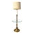 Vintage Hollywood Regency Brass Floor Lamp With Glass Table Shelf For Sale